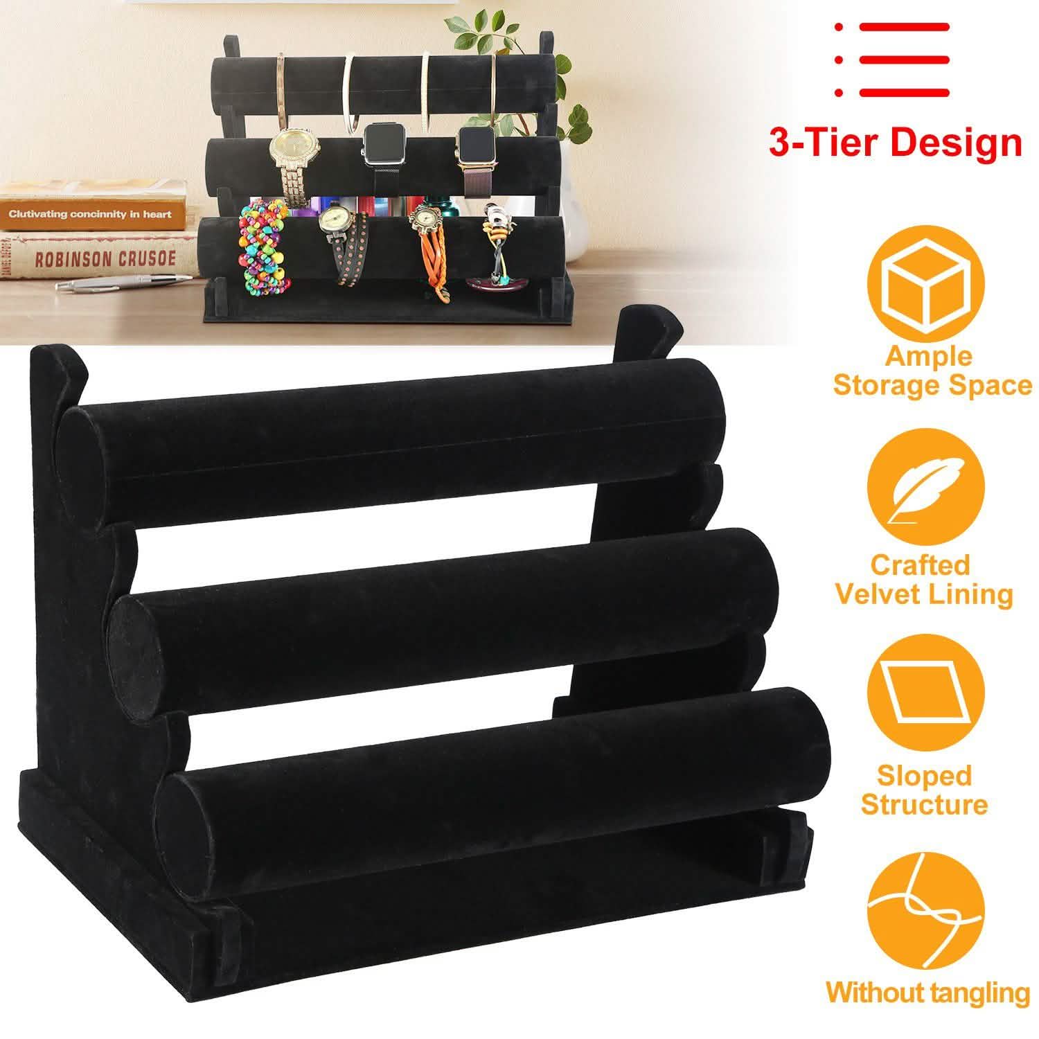 3-Tier Velvet Jewelry Stand DailySale