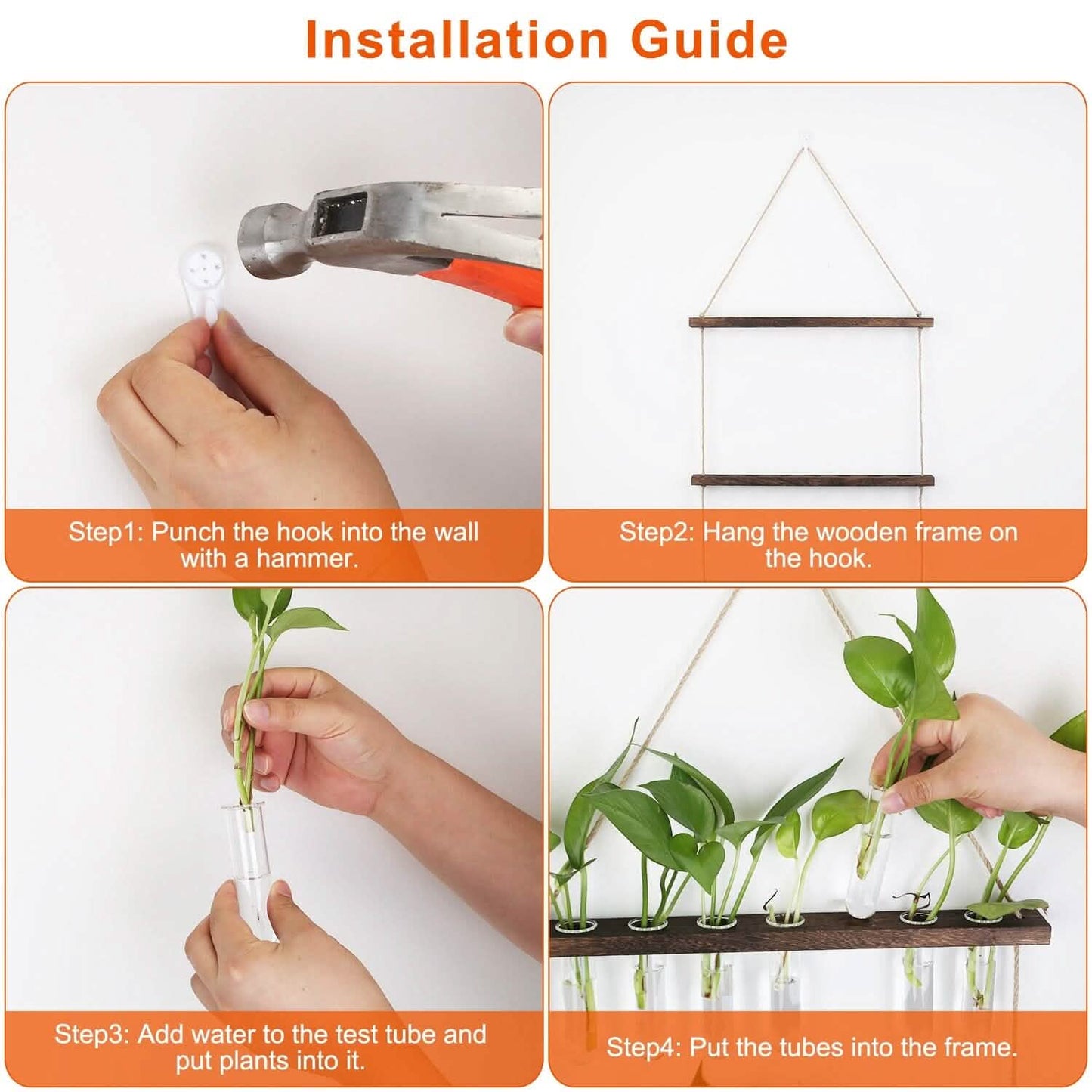 3-Tier Wall Hanging Glass Tube Planter DailySale