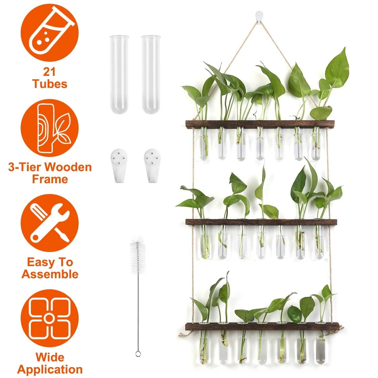 3-Tier Wall Hanging Glass Tube Planter DailySale