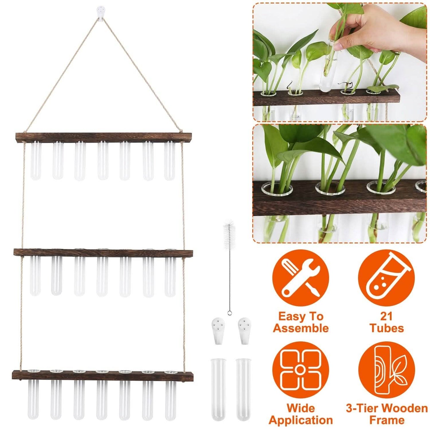 3-Tier Wall Hanging Glass Tube Planter DailySale