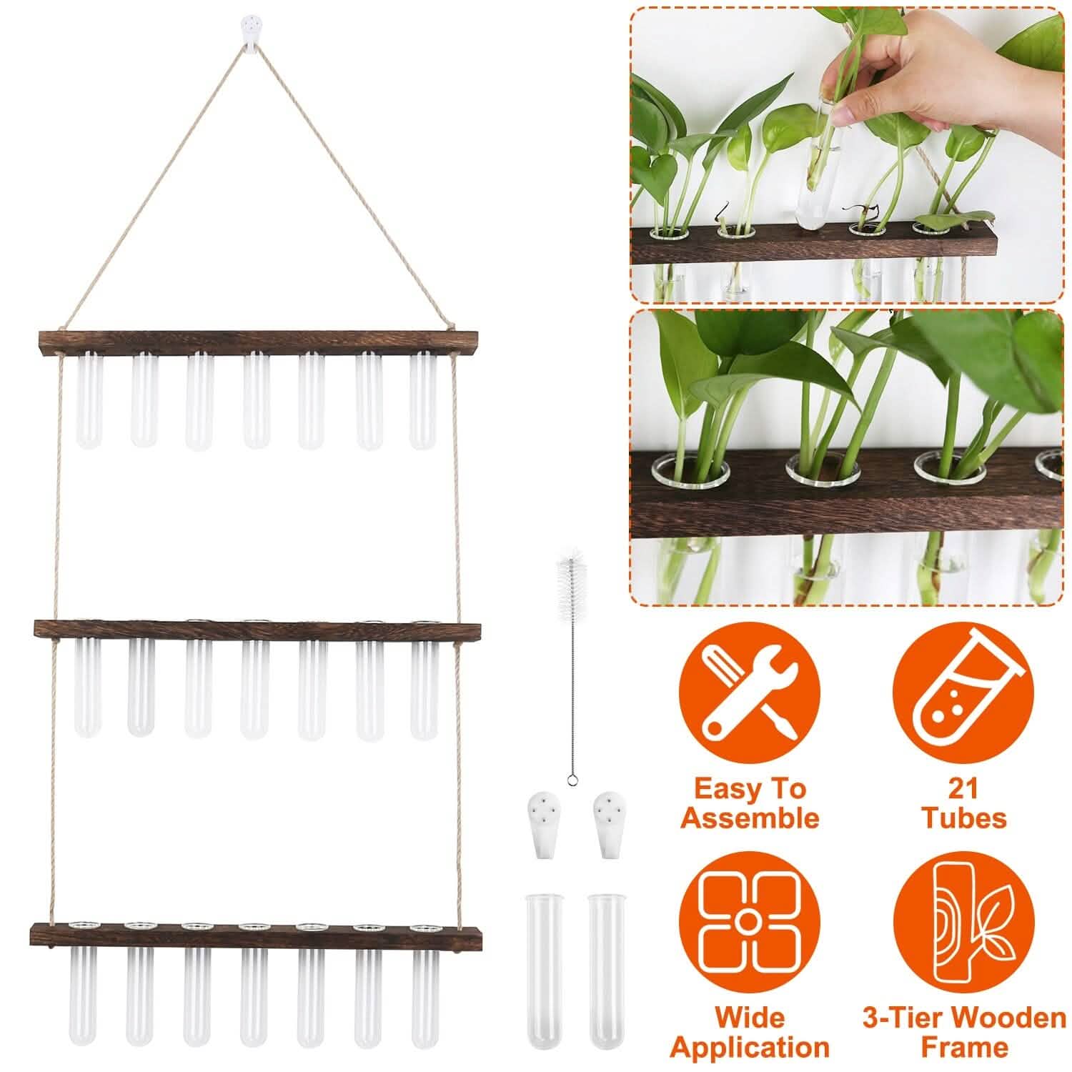 3-Tier Wall Hanging Glass Tube Planter DailySale