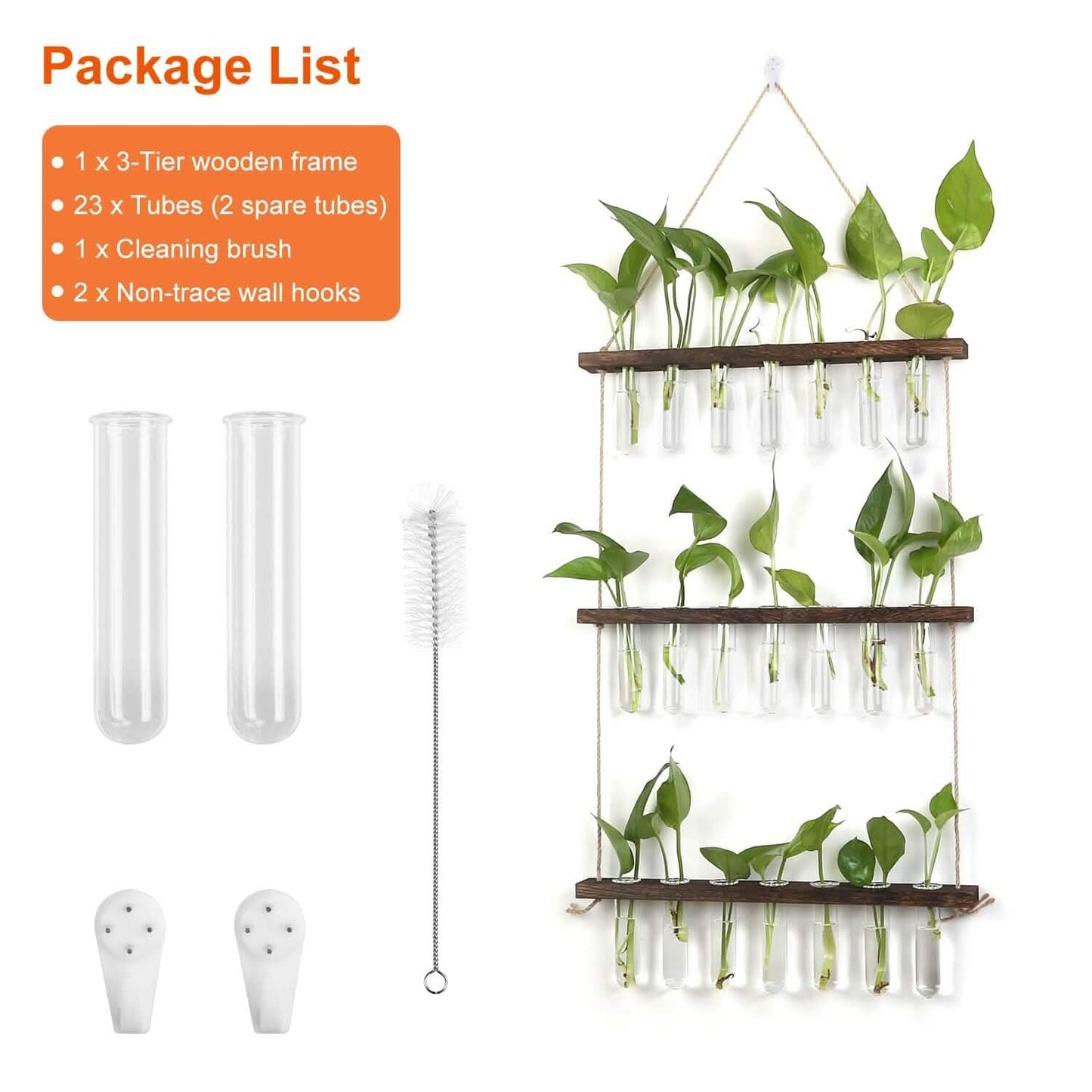 3-Tier Wall Hanging Glass Tube Planter DailySale