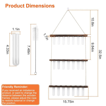 3-Tier Wall Hanging Glass Tube Planter DailySale