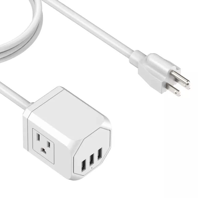 3 Wall Outlets with 3 USB Ports (5ft cord) DailySale