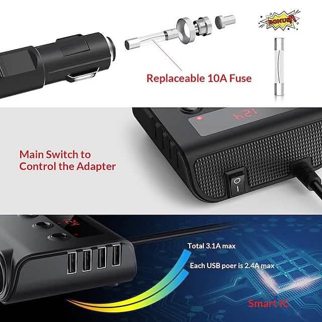 3-Way Car Plug Charger Adapter DailySale