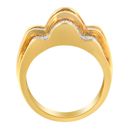 14KT Yellow Gold Diamond Multi-Row Band Ring (1 1/4 cttw, H-I Color, SI1-SI2 Clarity) Bids.com