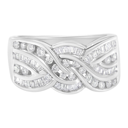 10K White Gold Diamond Bypass Ring (1 Cttw, H-I Color, I1-I2 Clarity) - Size 6-3/4 Bids.com