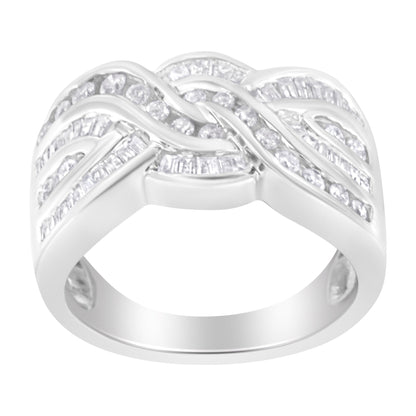 10K White Gold Diamond Bypass Ring (1 Cttw, H-I Color, I1-I2 Clarity) - Size 6-3/4 Bids.com