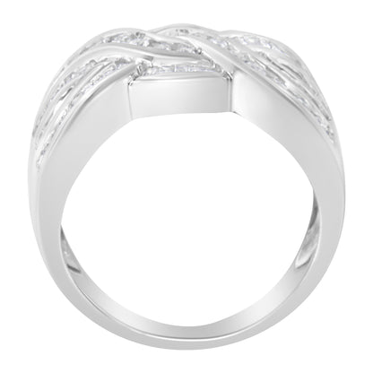 10K White Gold Diamond Bypass Ring (1 Cttw, H-I Color, I1-I2 Clarity) - Size 6-3/4 Bids.com