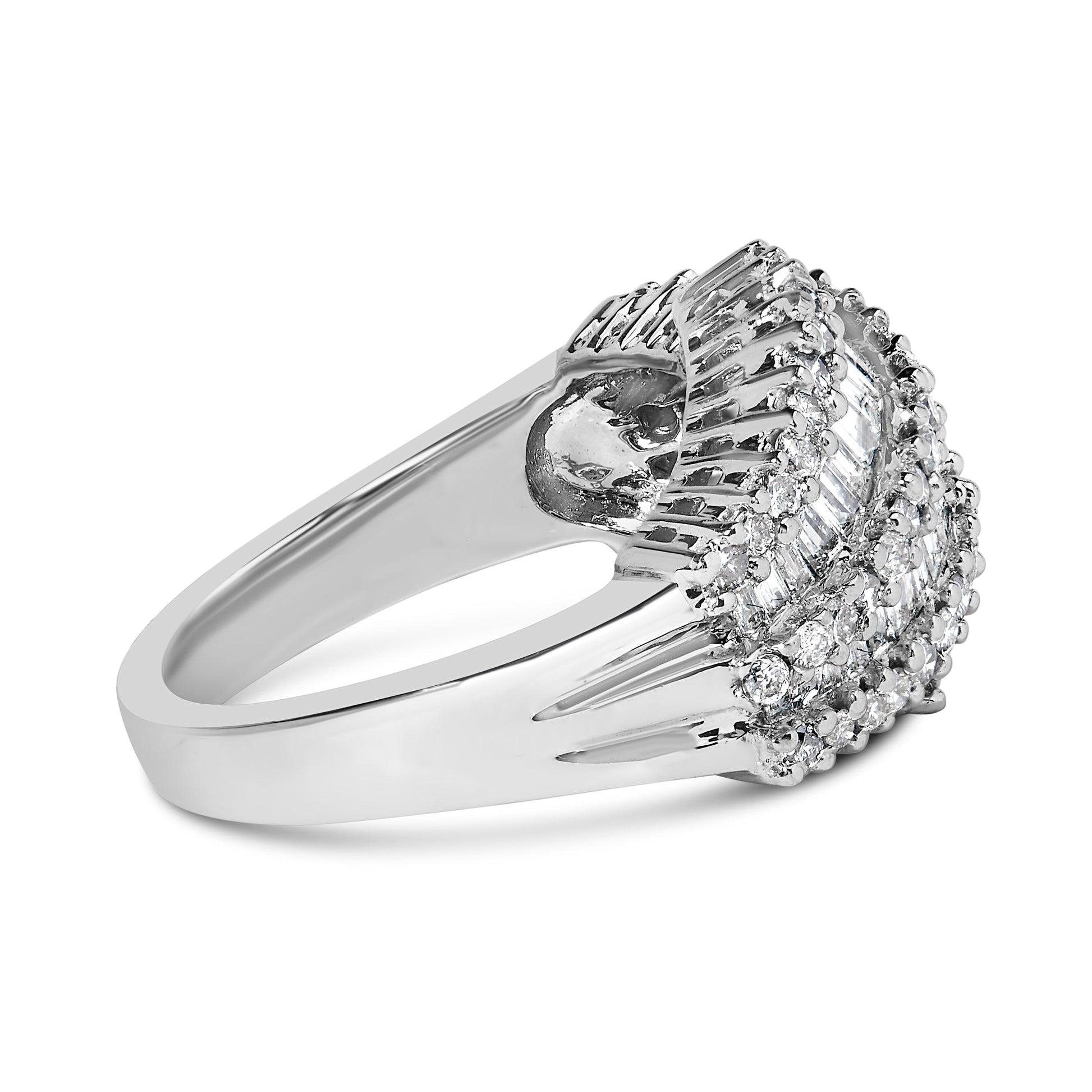 14K White Gold Diamond Cocktail Ring Band (1 3/4 Cttw, H-I Color, SI2-I1 Clarity) - Size 6-1/2 Bids.com