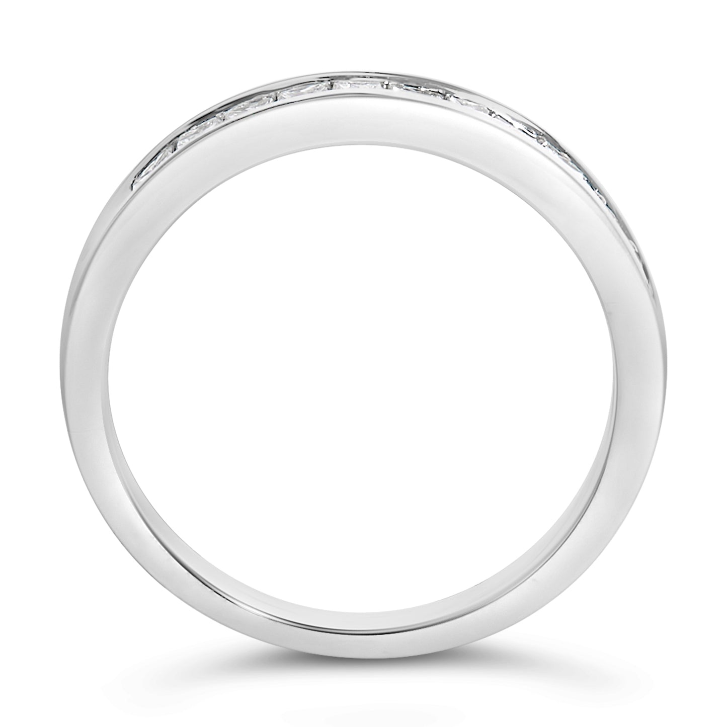 .925 Sterling Silver 1/2 Cttw Princess-Cut Diamond Channel-Set Half-Eternity Wedding or Anniversary Band Ring (H-I Color, I2 Clarity) - Size 6 Bids.com