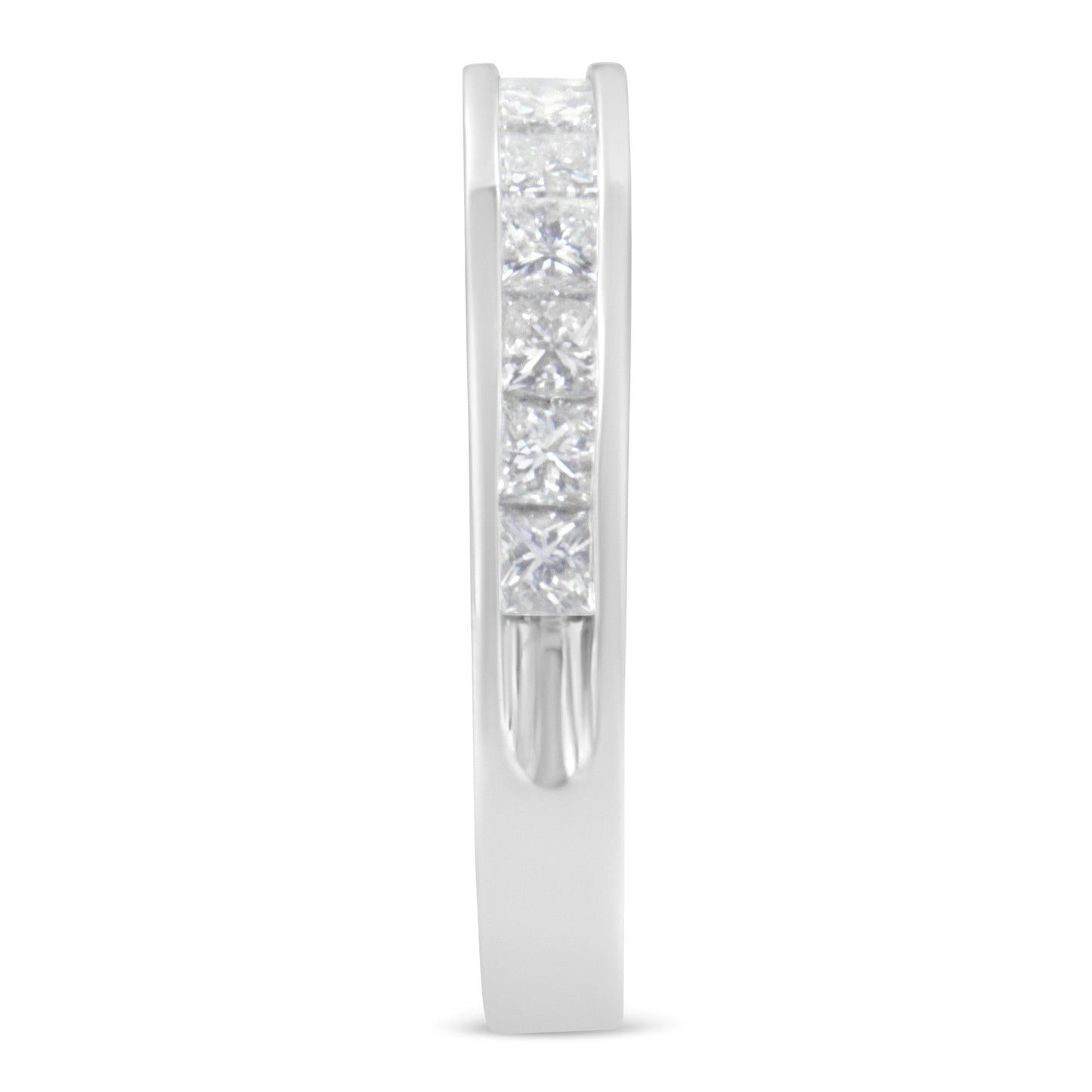 Women's 18K White Gold Princess Cut Diamond Band Ring (1 Cttw, G-H Color, SI1-SI2 Clarity) - Size 6 Bids.com