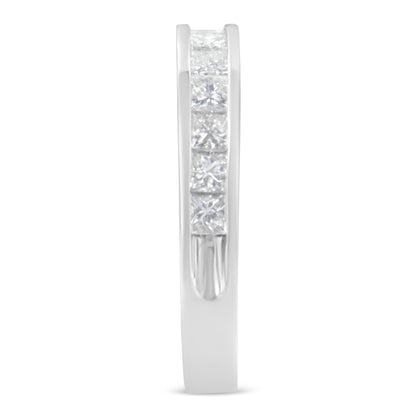 Women's 18K White Gold Princess Cut Diamond Band Ring (1 Cttw, G-H Color, SI1-SI2 Clarity) - Size 6 Bids.com