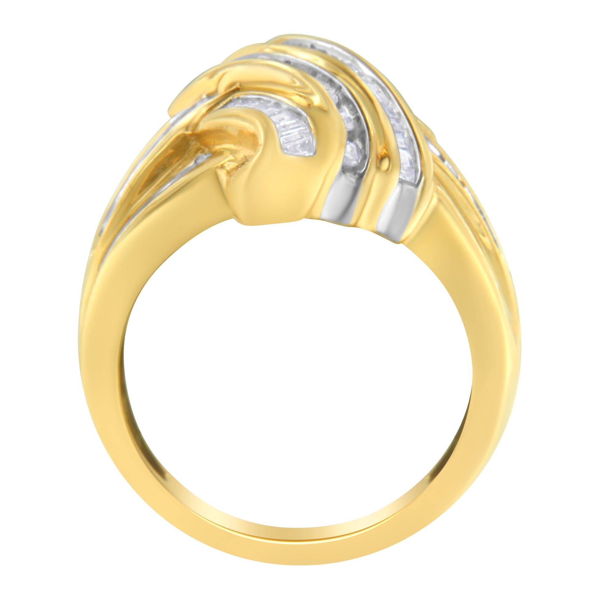 10K Yellow Gold Diamond Bypass Ring (1.0 cttw, H-I Color, I2-I3 Clarity) Bids.com