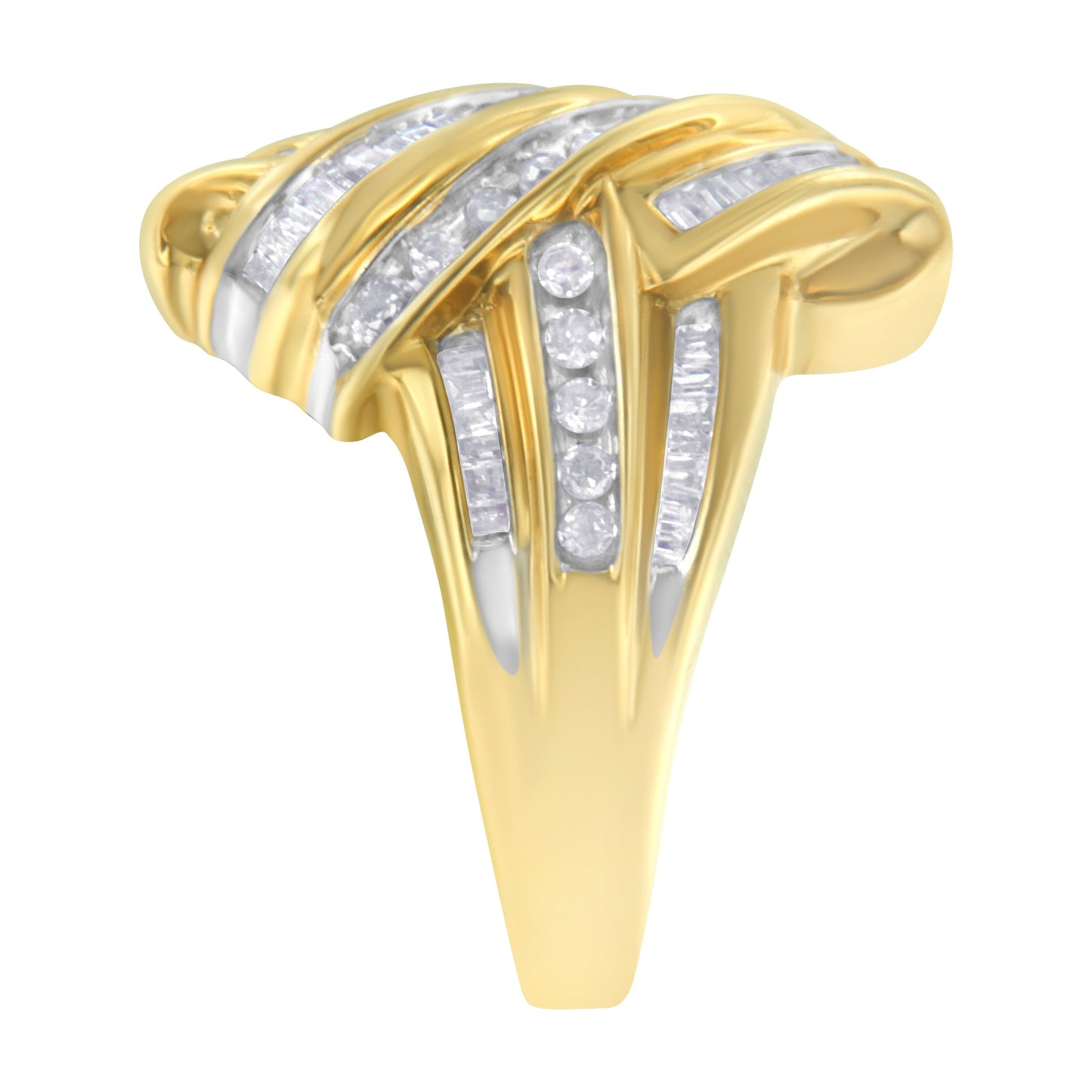 10K Yellow Gold Diamond Bypass Ring (1.0 cttw, H-I Color, I2-I3 Clarity) Bids.com
