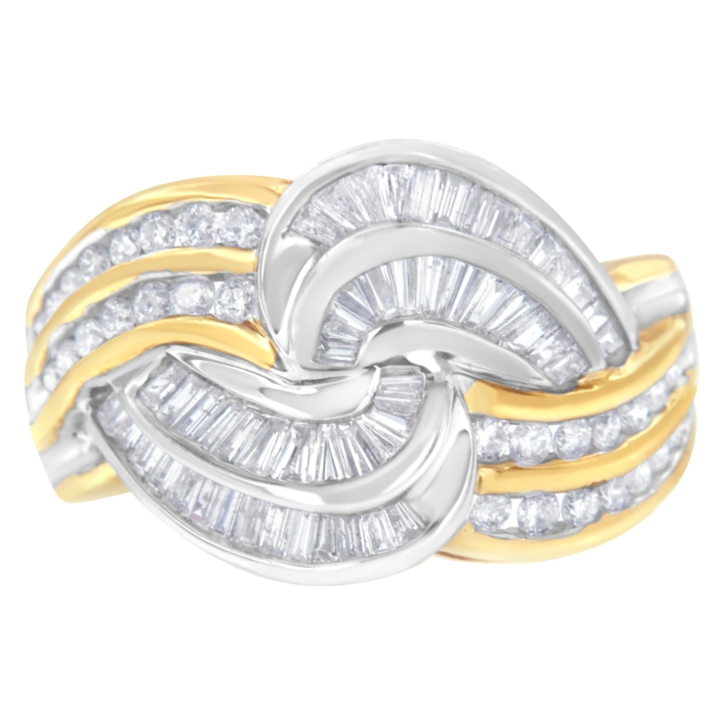 10KT Two-Toned Gold Diamond Bypass Ring (1 cttw, H-I Color, SI1-SI2 Clarity) Bids.com