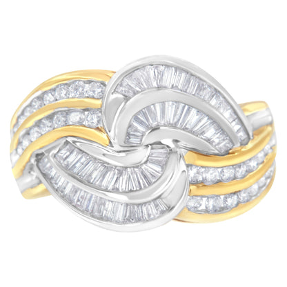 10KT Two-Toned Gold Diamond Bypass Ring (1 cttw, H-I Color, SI1-SI2 Clarity) Bids.com