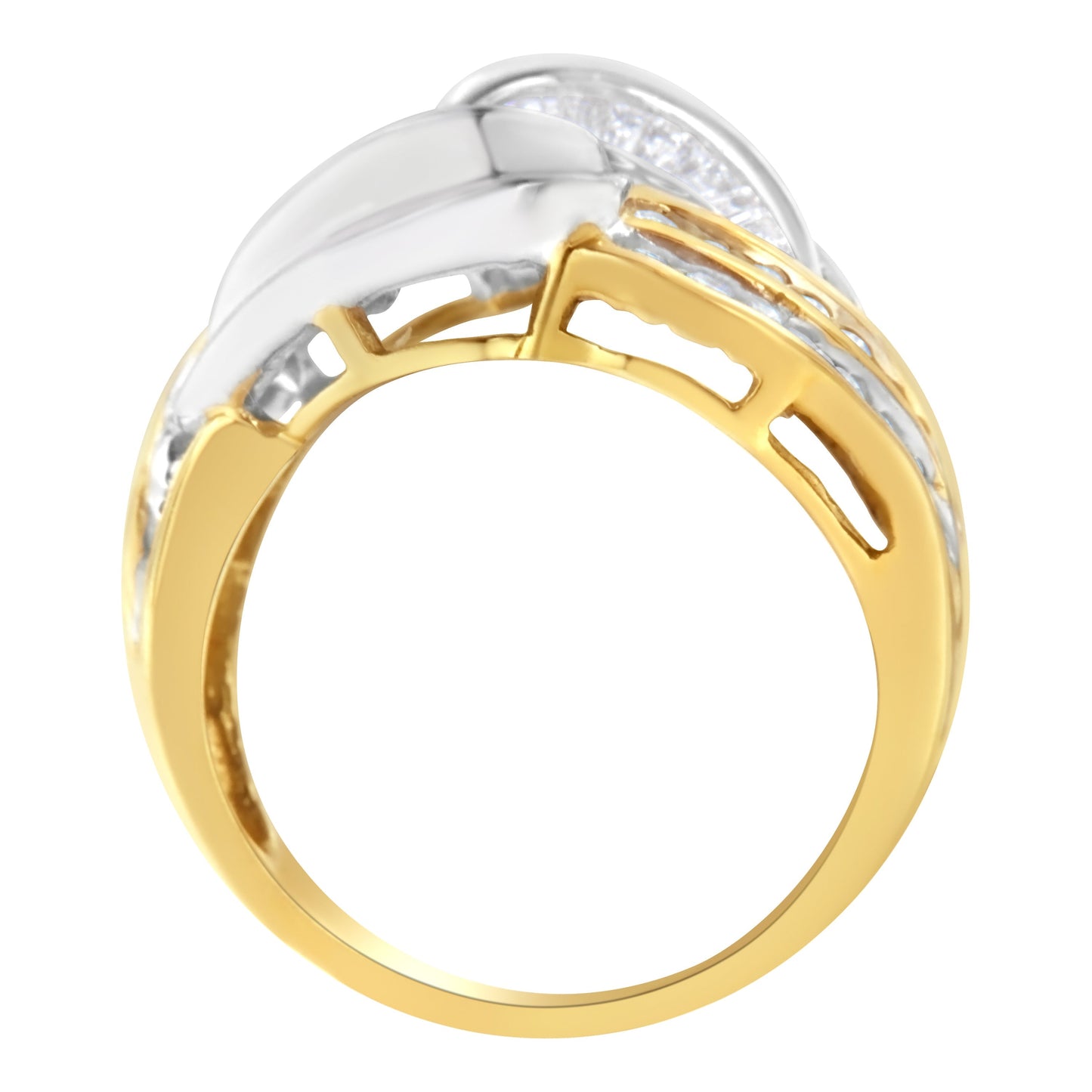 10KT Two-Toned Gold Diamond Bypass Ring (1 cttw, H-I Color, SI1-SI2 Clarity) Bids.com