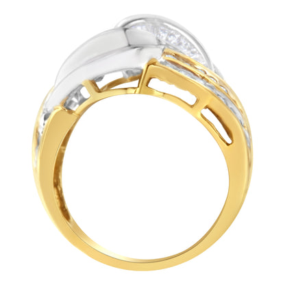 10KT Two-Toned Gold Diamond Bypass Ring (1 cttw, H-I Color, SI1-SI2 Clarity) Bids.com