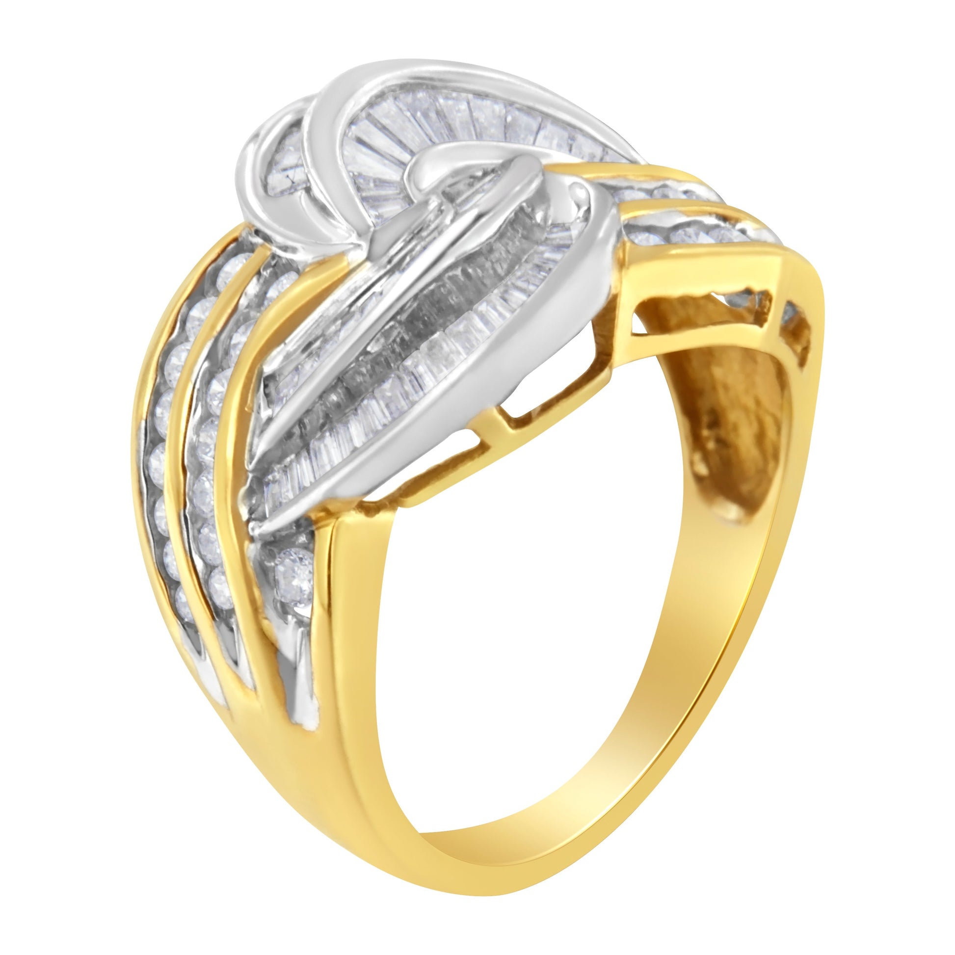 10KT Two-Toned Gold Diamond Bypass Ring (1 cttw, H-I Color, SI1-SI2 Clarity) Bids.com