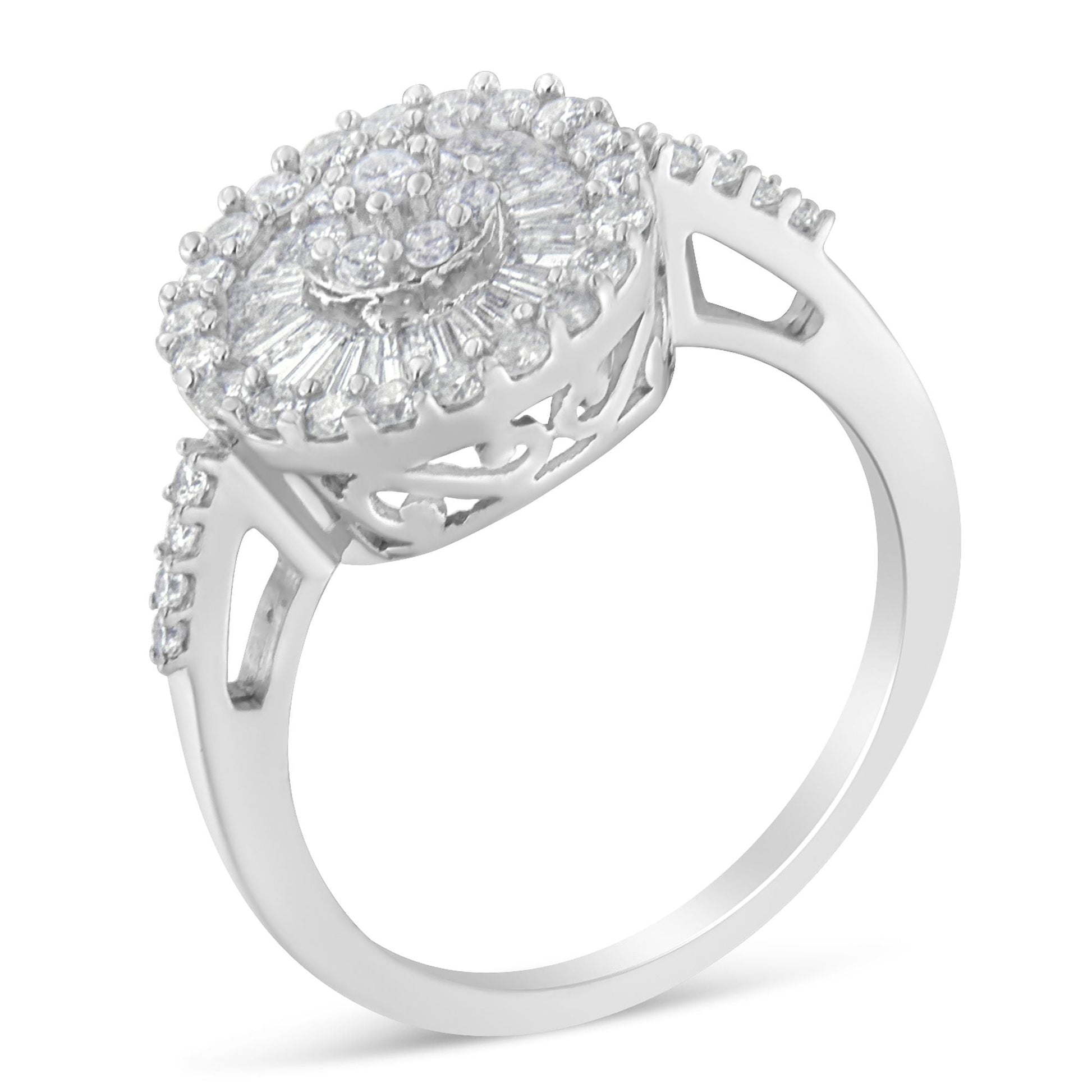 10KT White Gold Diamond Cocktail Ring (1 cttw, H-I Color, SI2-I1 Clarity) Bids.com
