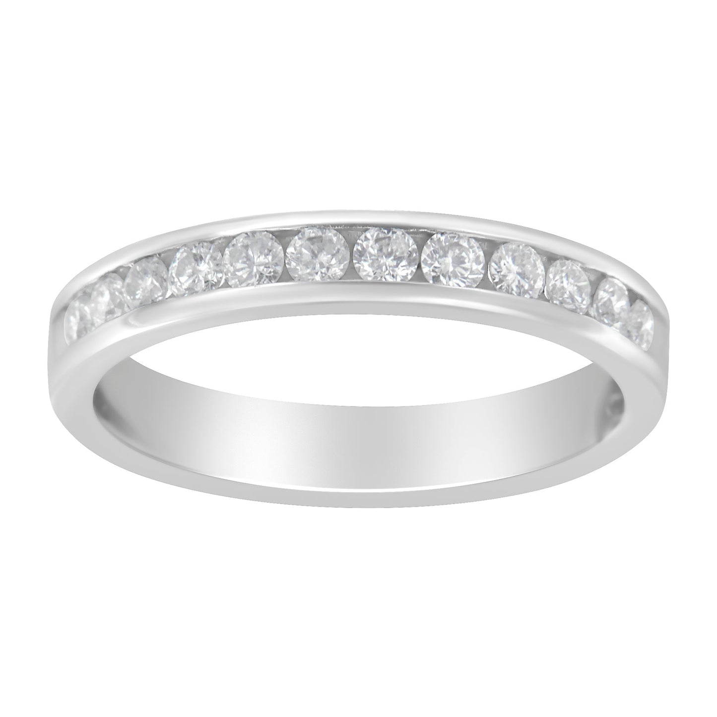 14K White Gold 1/2 cttw Diamond Band Ring (I-J Color, I2-I3 Clarity) - Size 7 Bids.com