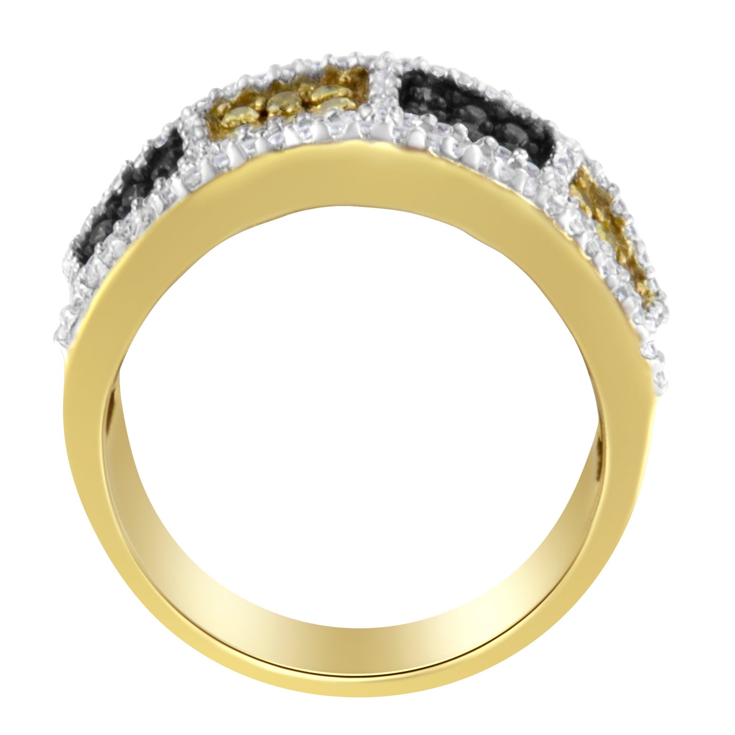 14KT Yellow Gold Champagne, Yellow and Round Diamond Band Ring (1 1/2 cttw, H-I Color, I1-I2 Clarity) Bids.com