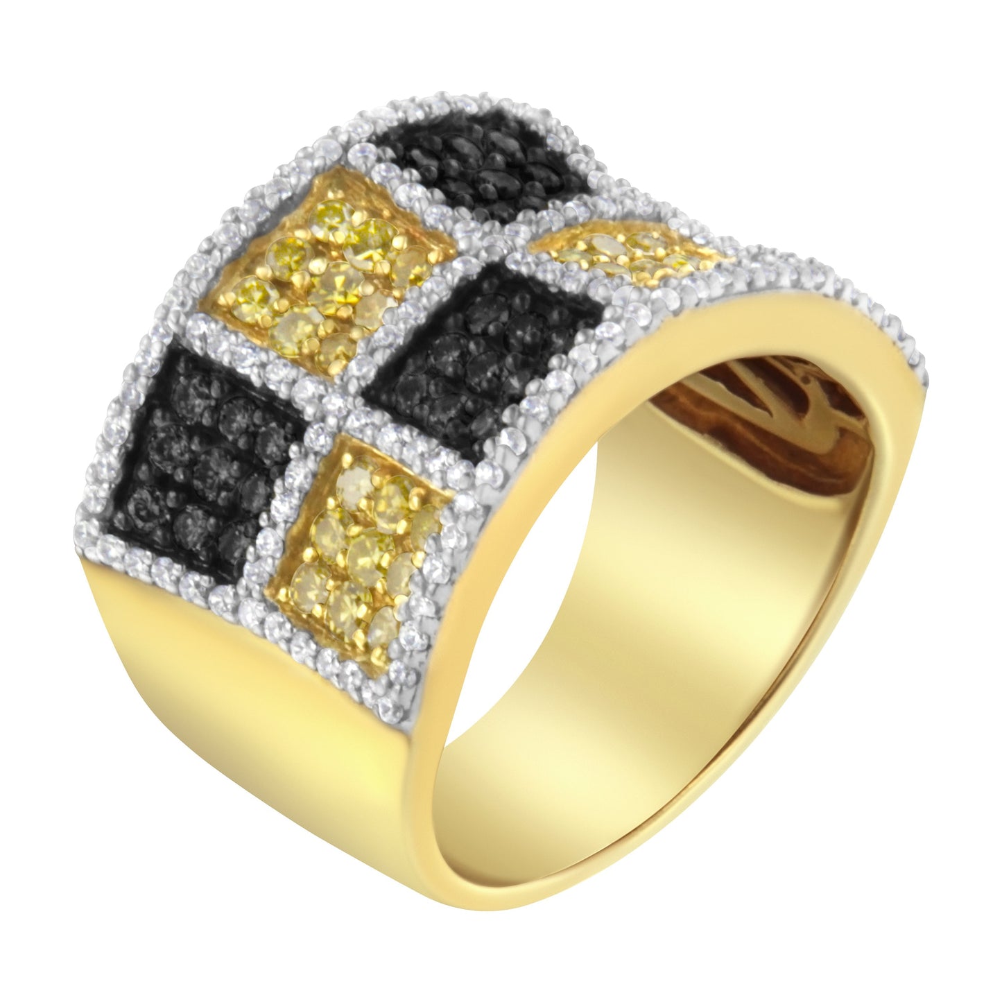 14KT Yellow Gold Champagne, Yellow and Round Diamond Band Ring (1 1/2 cttw, H-I Color, I1-I2 Clarity) Bids.com
