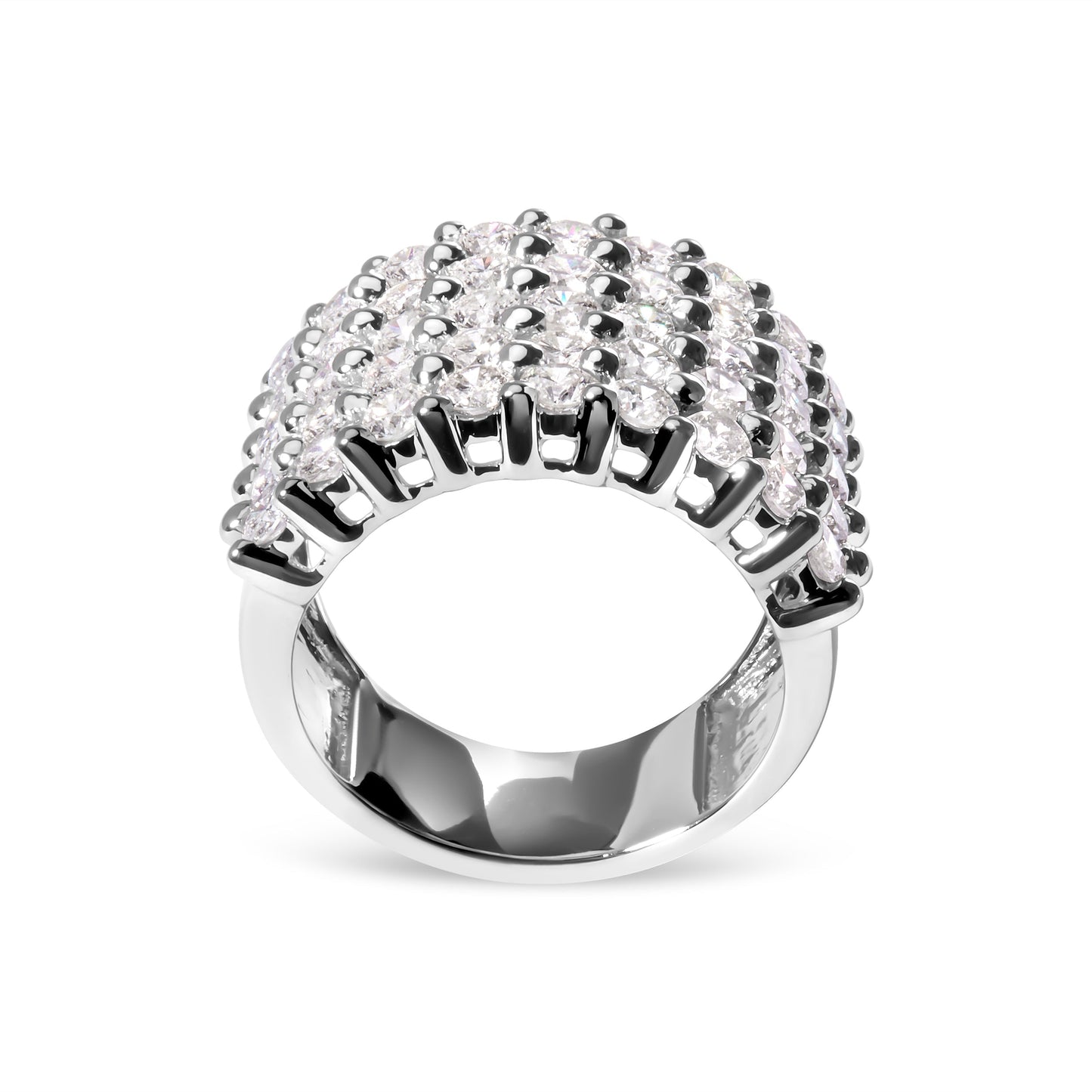 14k White Gold 4.0 Cttw Diamond 5 Row Ring Band (I-J Color, I1-I2 Clarity) - Ring Size 7 Bids.com