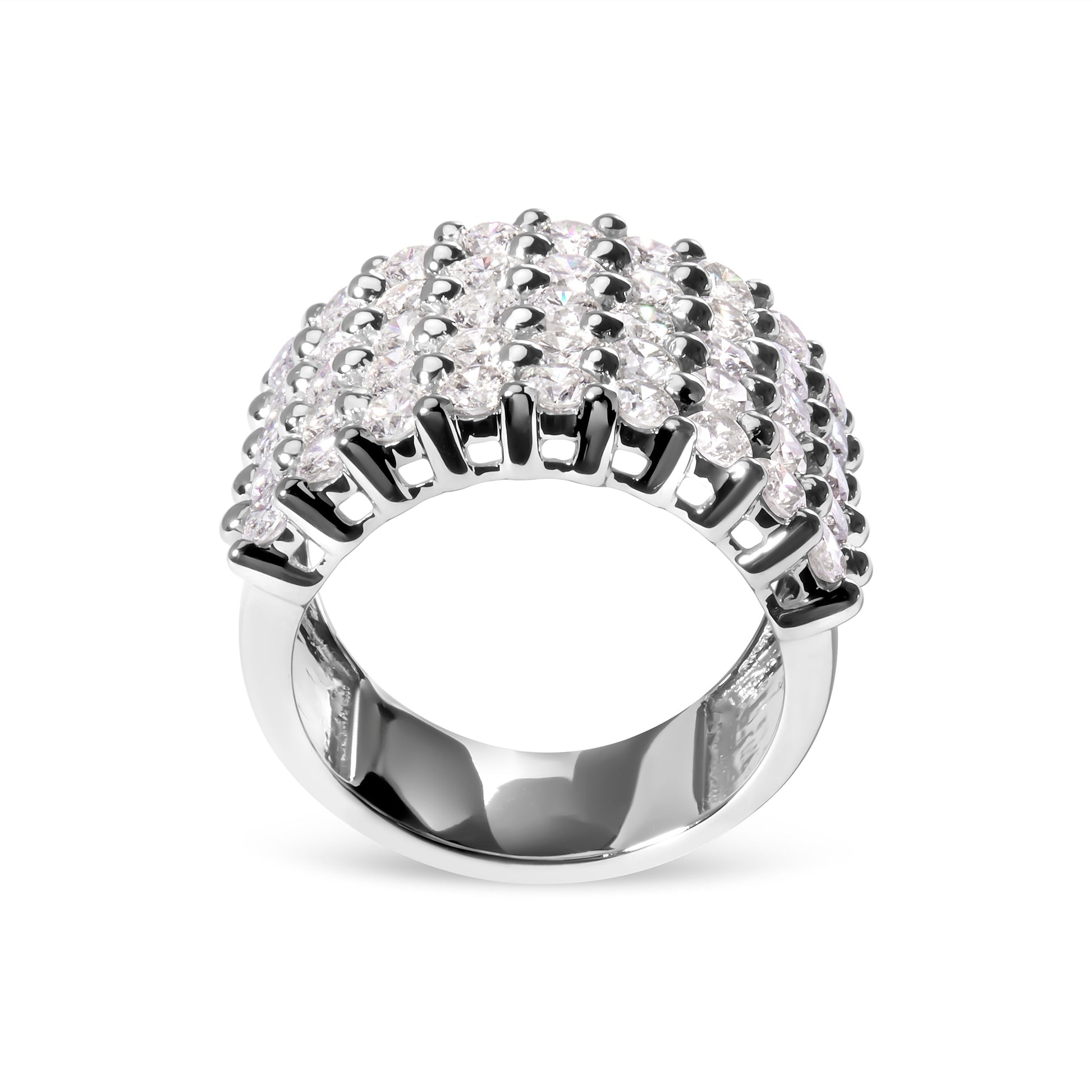 14k White Gold 4.0 Cttw Diamond 5 Row Ring Band (I-J Color, I1-I2 Clarity) - Ring Size 7 Bids.com