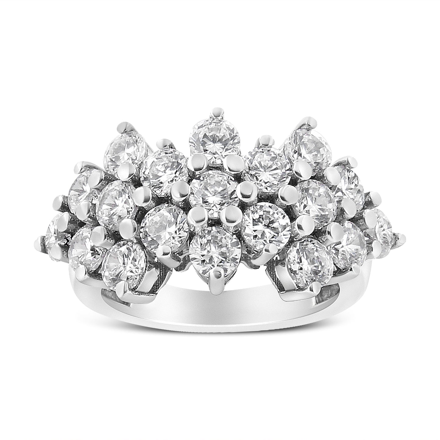 14K White Gold 4.0 Cttw Diamond Multi Row Scatter Band Ring (I-J Color, I1-I2 Clarity) - Size 7 Bids.com