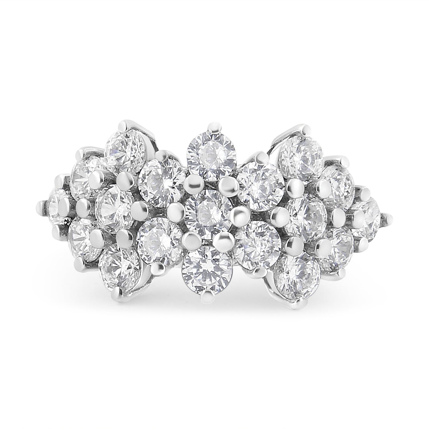 14K White Gold 4.0 Cttw Diamond Multi Row Scatter Band Ring (I-J Color, I1-I2 Clarity) - Size 7 Bids.com
