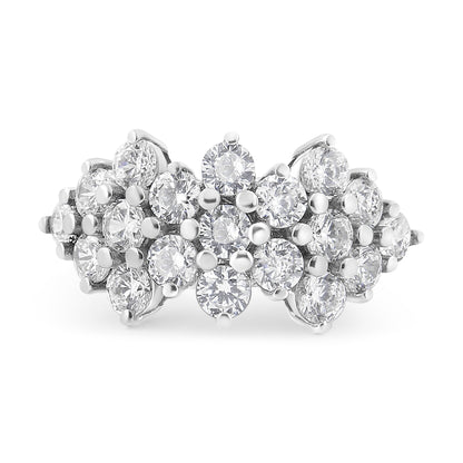 14K White Gold 4.0 Cttw Diamond Multi Row Scatter Band Ring (I-J Color, I1-I2 Clarity) - Size 7 Bids.com