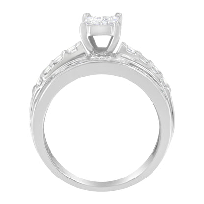 10KT White Gold Diamond Composite Ring (1 cttw, H-I Color, SI2-I1 Clarity) Bids.com