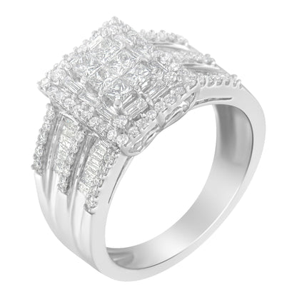 10K White Gold Diamond Cluster Ring (1 cttw, H-I Color, I1-I2 Clarity) Bids.com