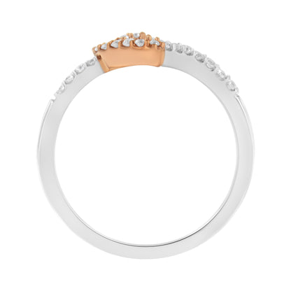 10K Two Toned Gold Diamond Heart Cocktail Ring (1/5 Cttw, H-I Color, I1-I2 Clarity) - Size 6-1/2 Bids.com