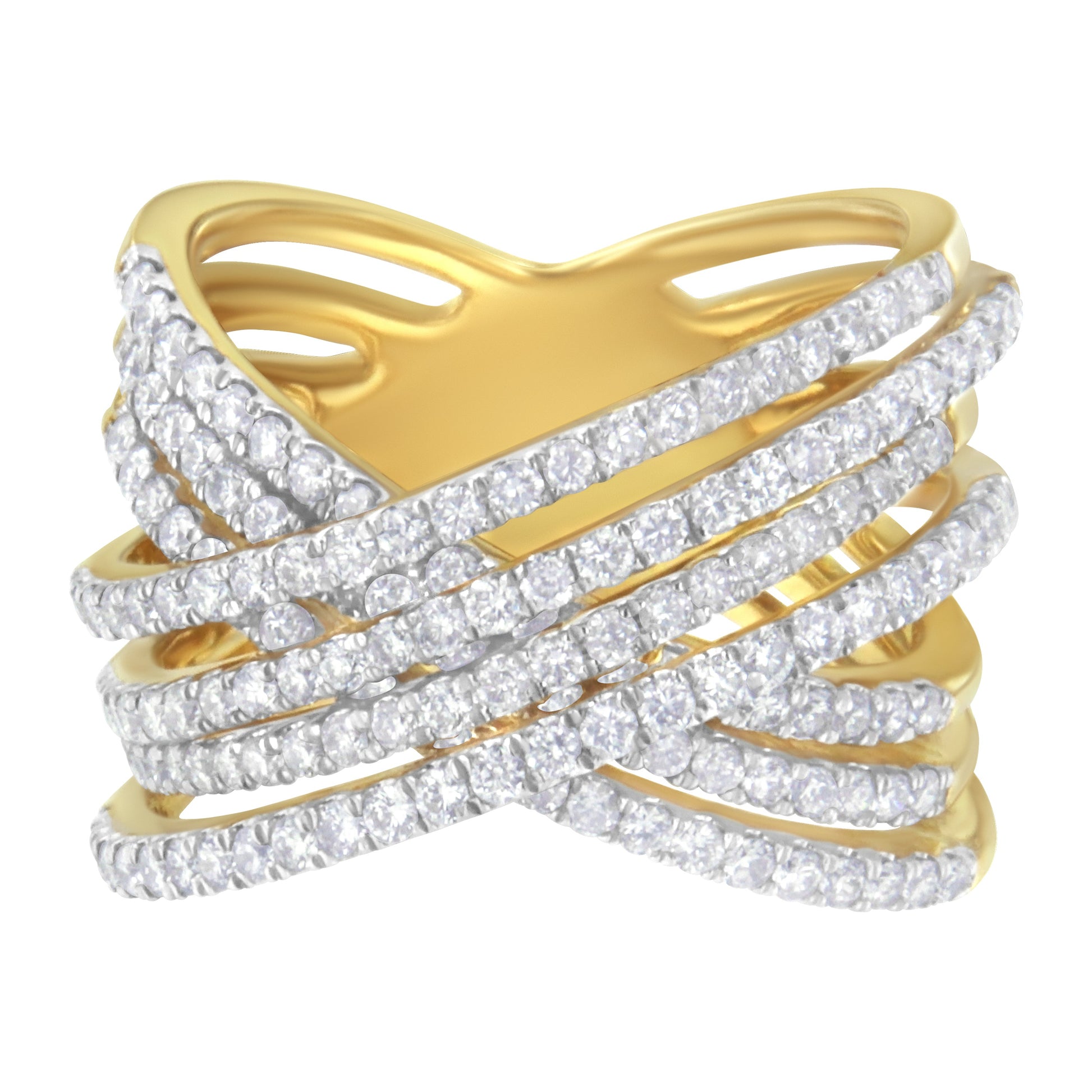 10KT Yellow Gold Diamond Bypass Ring (1 5/8 cttw, H-I Color, SI2-I1 Clarity) Bids.com