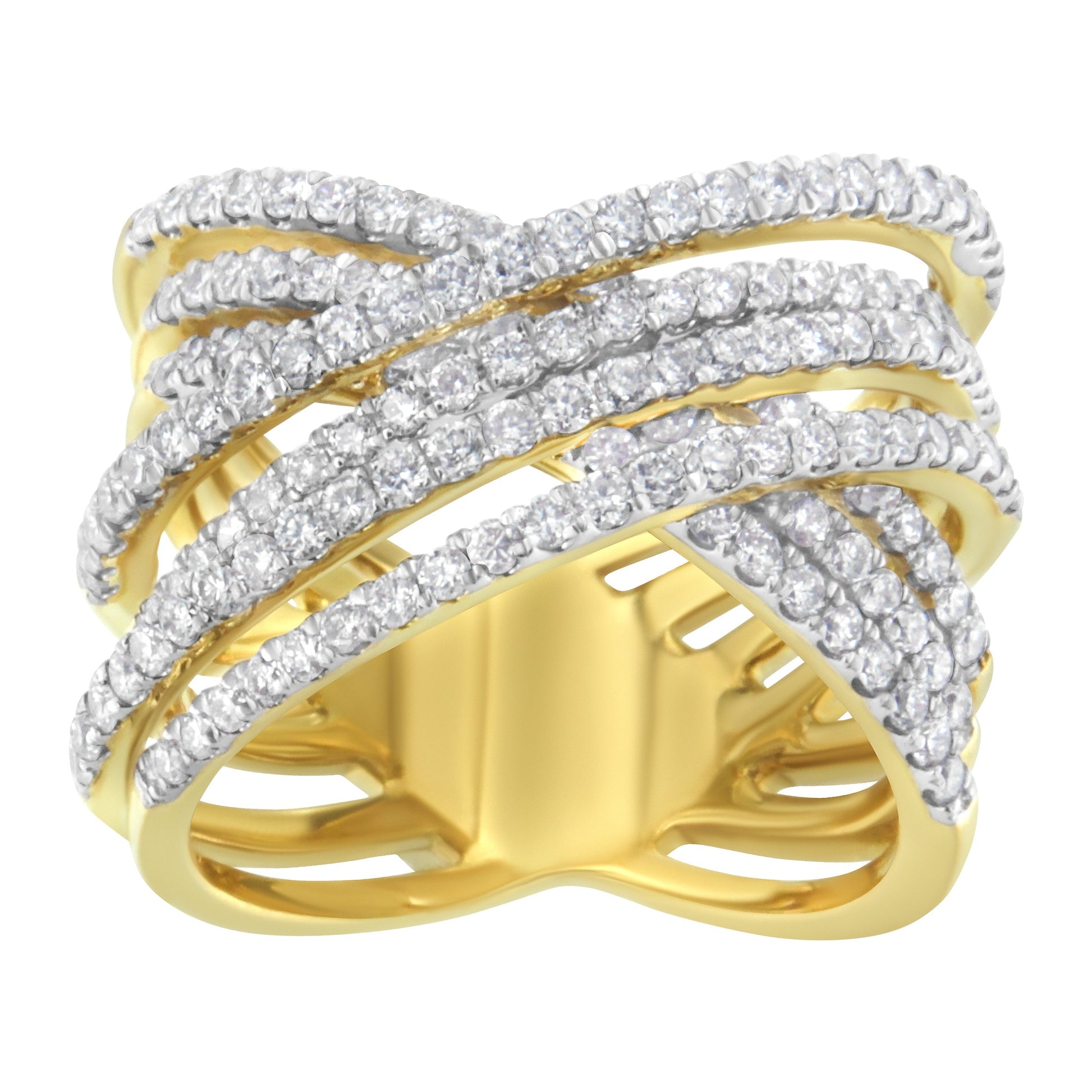 10KT Yellow Gold Diamond Bypass Ring (1 5/8 cttw, H-I Color, SI2-I1 Clarity) Bids.com