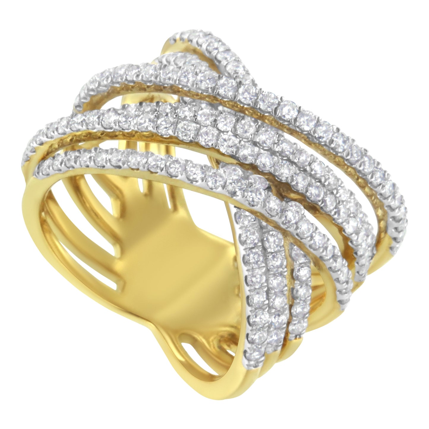 10KT Yellow Gold Diamond Bypass Ring (1 5/8 cttw, H-I Color, SI2-I1 Clarity) Bids.com