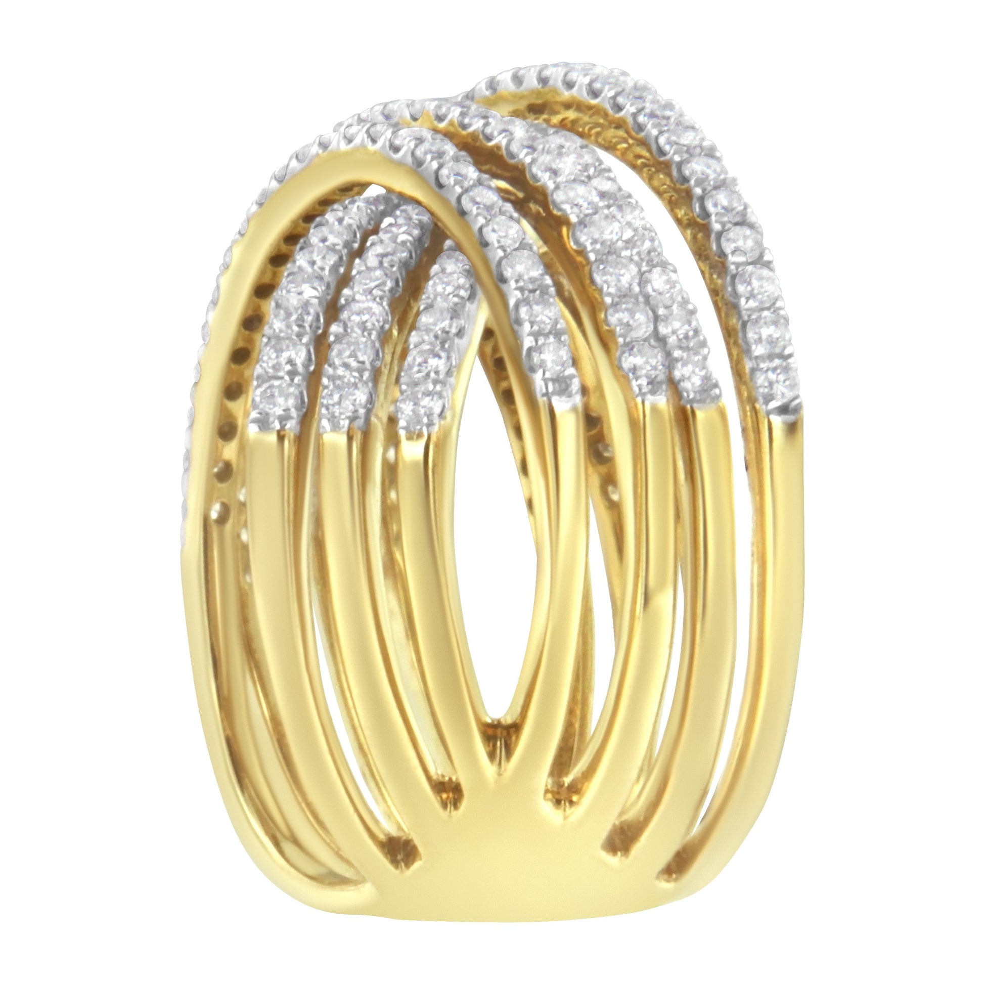 10KT Yellow Gold Diamond Bypass Ring (1 5/8 cttw, H-I Color, SI2-I1 Clarity) Bids.com