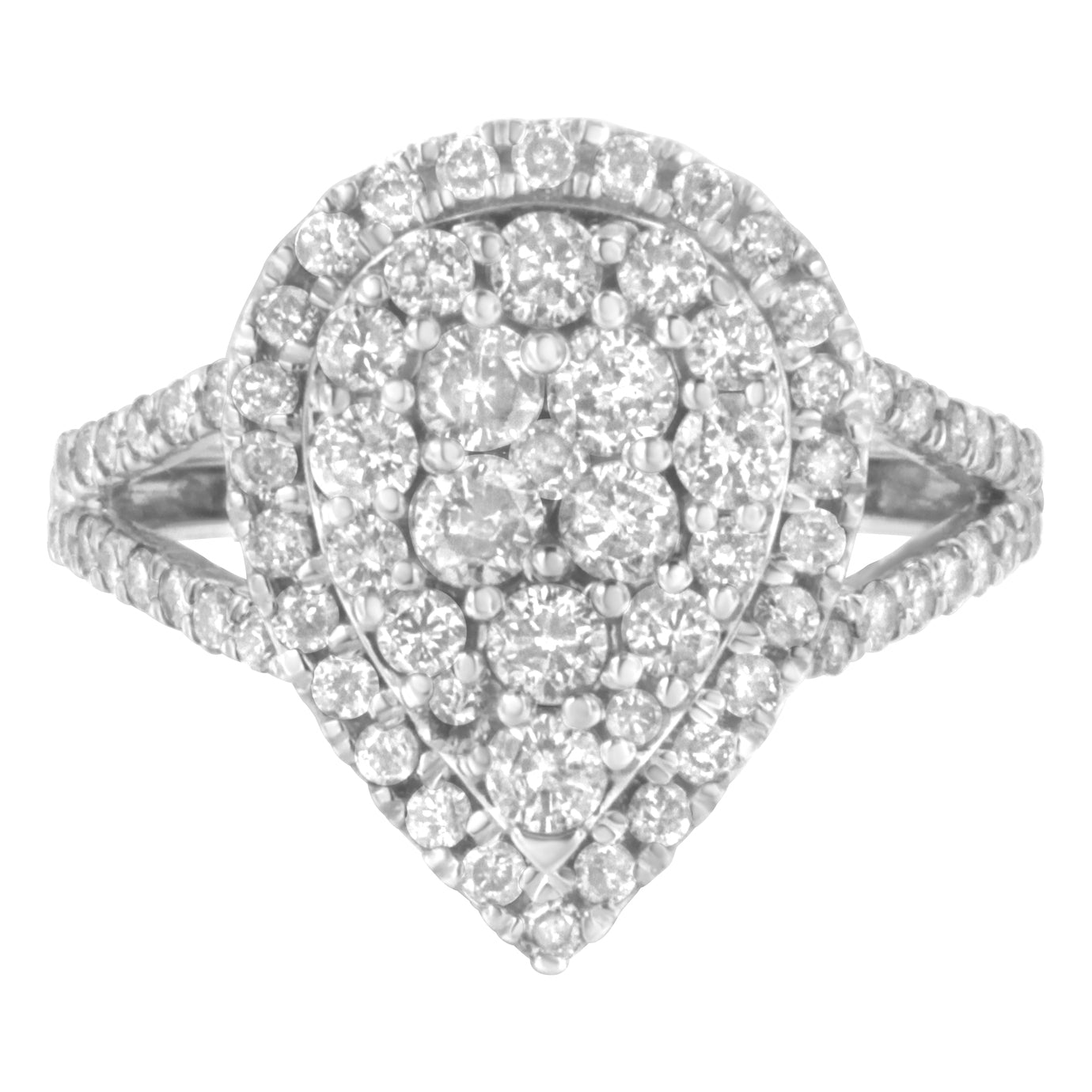 .925 Sterling Silver Diamond Cluster Ring (1 1/2 Cttw, H-I Color, I1-I2 Clarity) - Size 6 Bids.com