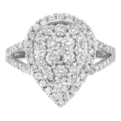 .925 Sterling Silver Diamond Cluster Ring (1 1/2 Cttw, H-I Color, I1-I2 Clarity) - Size 6 Bids.com