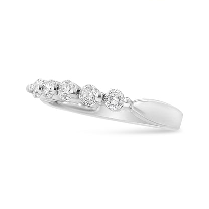 14K White Gold 1/2 Cttw Round-Cut 5-Stone Diamond Ring (H-I Color, SI1-SI2 Clarity) Size 7 Bids.com