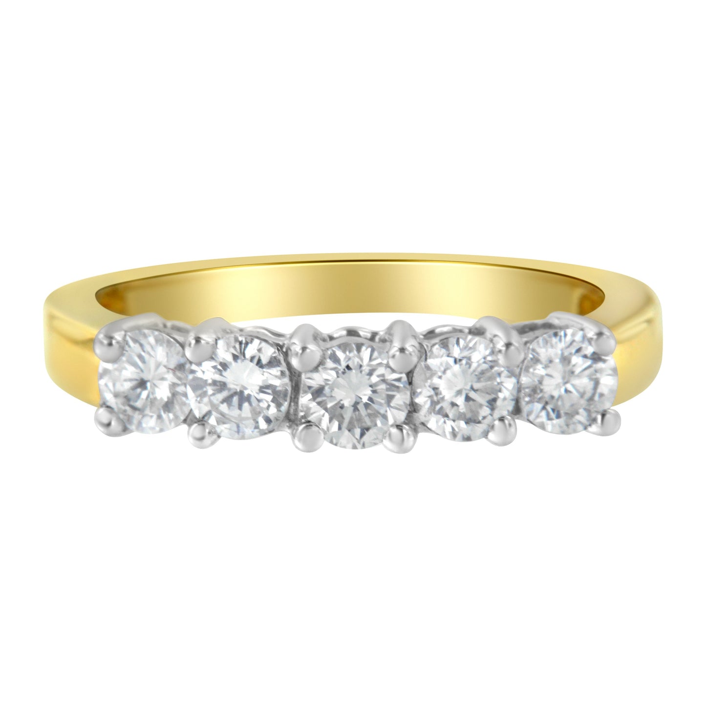 14KT Two Toned Gold 5 Stone Diamond Ring (1 cttw, H-I Color, SI1-SI2 Clarity) Bids.com