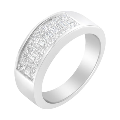 14K White Gold Princess and Baguette-cut Diamond Ring (1.0 Cttw, H-I Color, VS2-SI1 Clarity) - Size 6 Bids.com