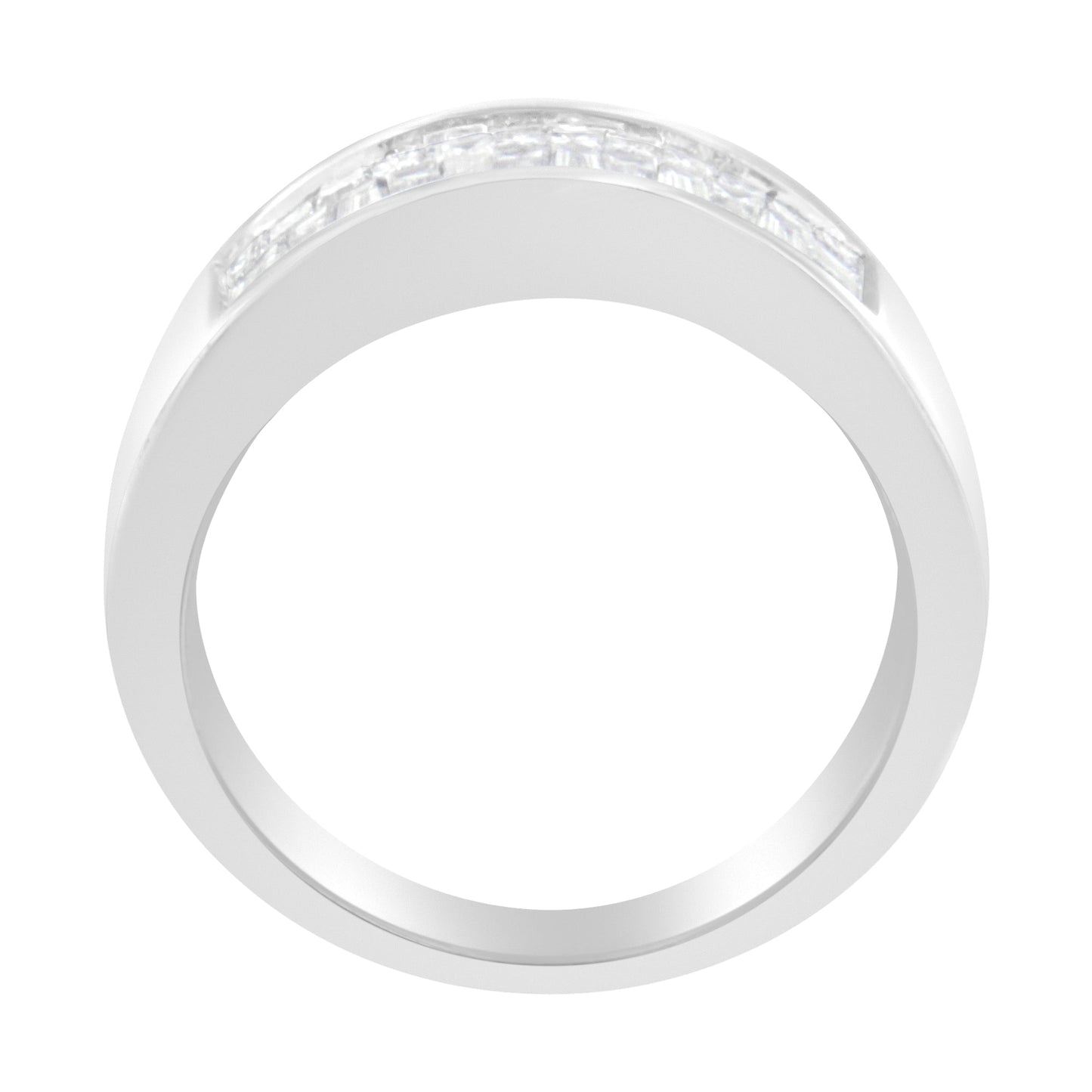 14K White Gold Princess and Baguette-cut Diamond Ring (1.0 Cttw, H-I Color, VS2-SI1 Clarity) - Size 6 Bids.com