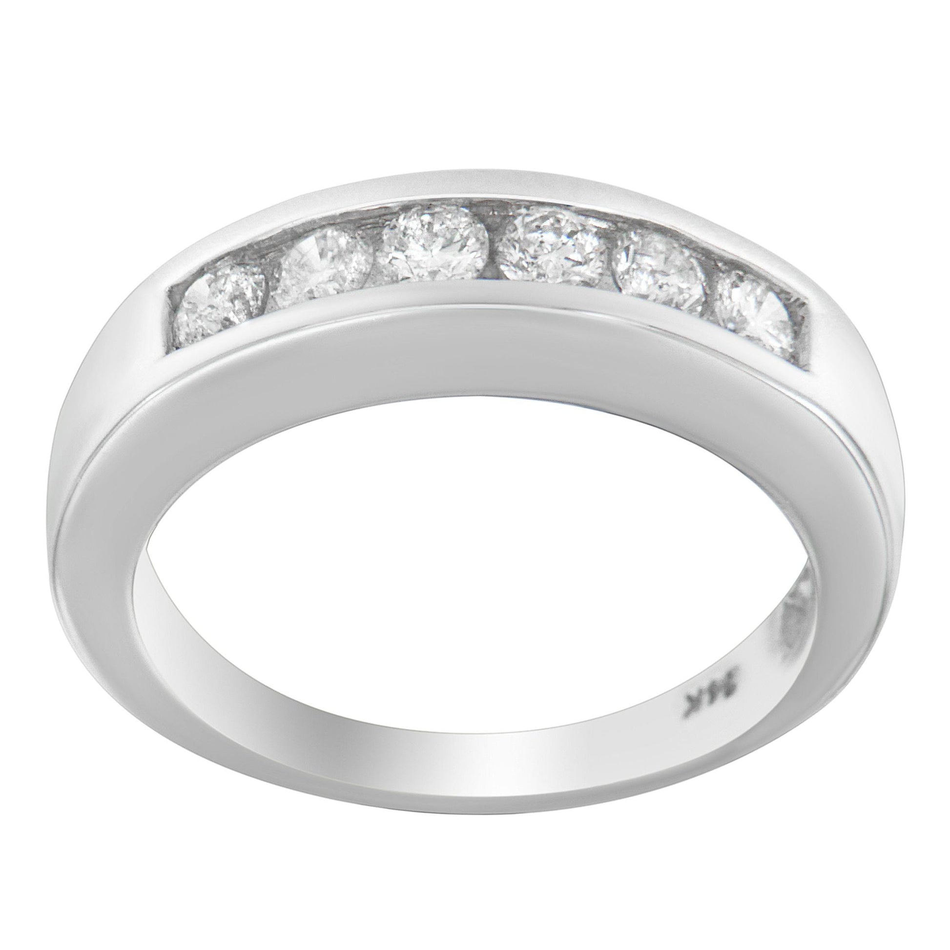 14K White Gold 3/4ct. TDW Diamond Channel Band Ring (H-I, I1-I2) Bids.com