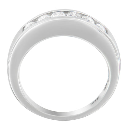14K White Gold 3/4ct. TDW Diamond Channel Band Ring (H-I, I1-I2) Bids.com