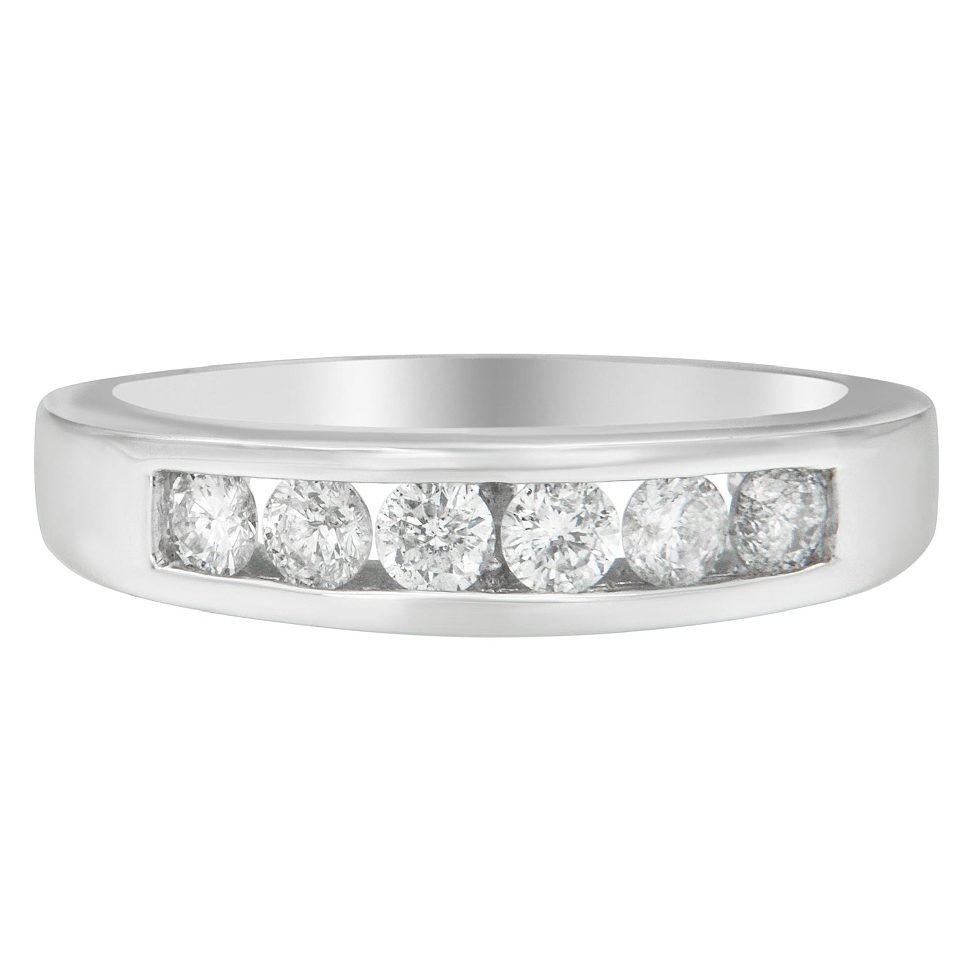 14K White Gold 3/4ct. TDW Diamond Channel Band Ring (H-I, I1-I2) Bids.com