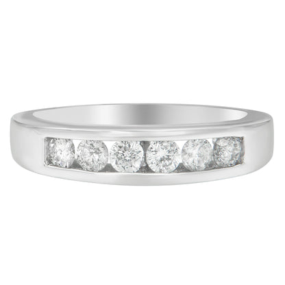 14K White Gold 3/4ct. TDW Diamond Channel Band Ring (H-I, I1-I2) Bids.com